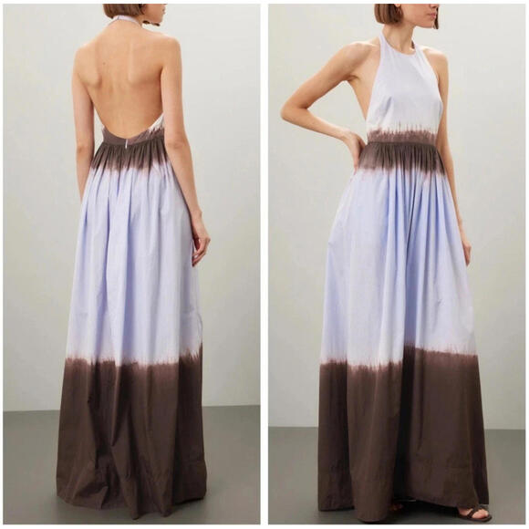 A.L.C. Dresses & Skirts - ALC Halter Blair Dress Ombré Tie Dye Brown Purple Beach Maxi Poplin size 10 $595